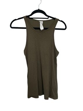 Free People Olive Green Ribbed Tank
